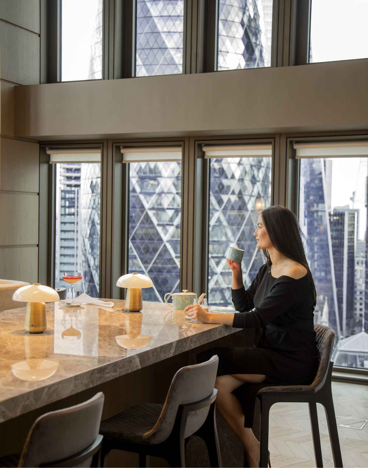  Level 20 residential bar with views of the Gherkin